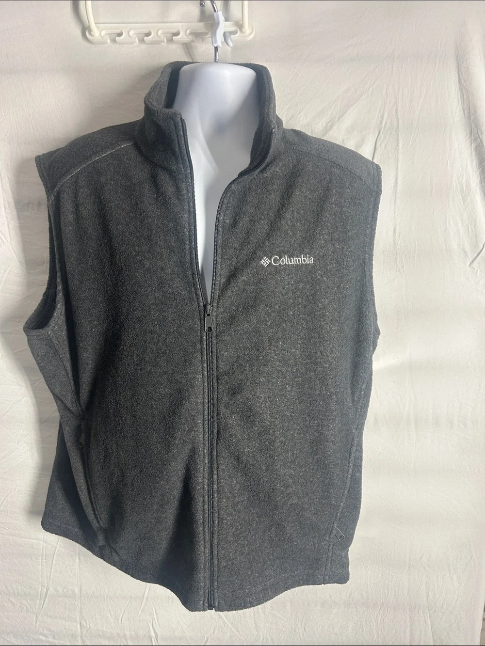 Columbia Dark Gray Full-Zip Fleece Vest
